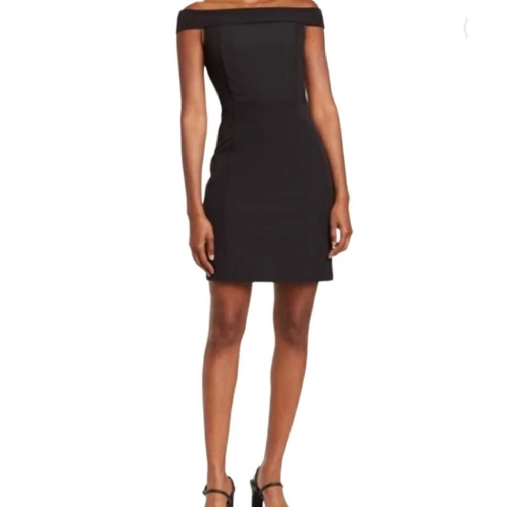 Sam Edelman Off-Shoulder Pencil Mini Dress Black Women's Size 6 NWOT